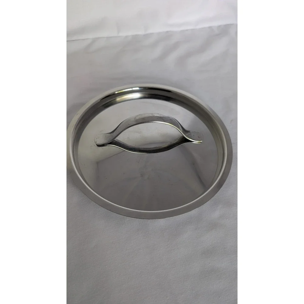 Unbranded Stainless Steel Replacement Pot Lid 7.5 Inch Silver Arched Handle